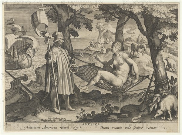 New Inventions of Modern Times [Nova Reperta], The Discovery of America, plate 1, ca. 1600.