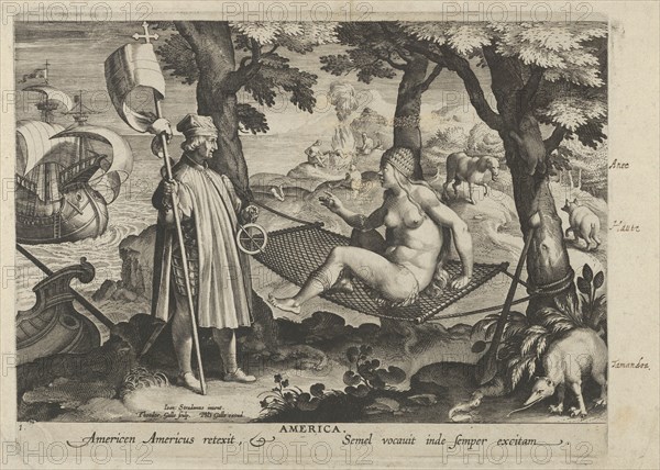 New Inventions of Modern Times [Nova Reperta], The Discovery of America, plate 1, ca. 1600.