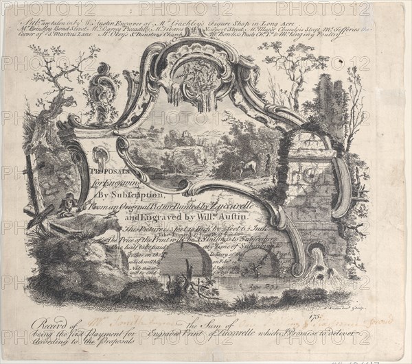 Proposal for Engraving by Subscription From an Original Picture Painted by Zuccarelle, 1756.