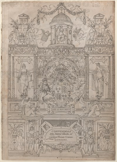 Title Page and Dedication for the "Compendiosa totius Anatomiae delineatio", 1545.
