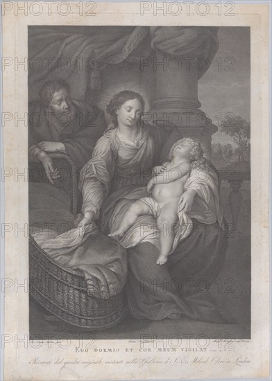 The Holy Family, with the Christ child asleep in the Virgin's lap, 1786.