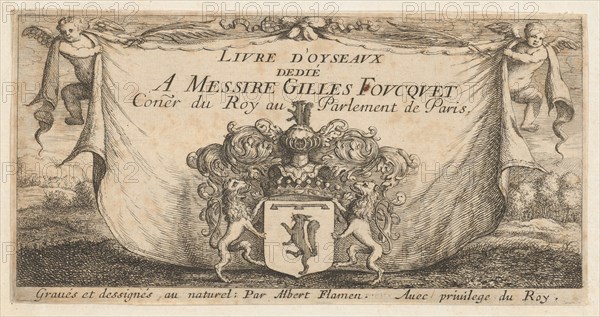 Title Page: Livre d'Oyseaux (Book of Birds), 1655-1660.