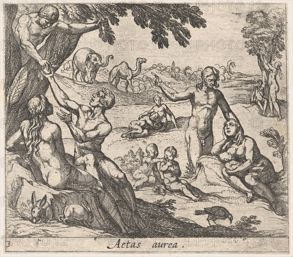 Plate 3: The Age of Gold (Aetas aurea), from Ovid's 'Metamorphoses', 1606.