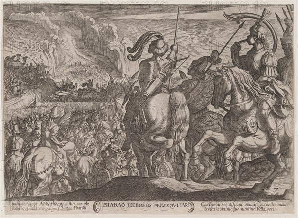 Plate 7: The Egyptians Pursuing the Israelites, from 'The Battles of the Old Testament', ca. 1590-ca. 1610.