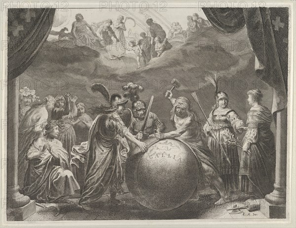 Plate 12: Allegory on the Discord in France, from Caspar Barlaeus, "Medicea Hospes", 1638.