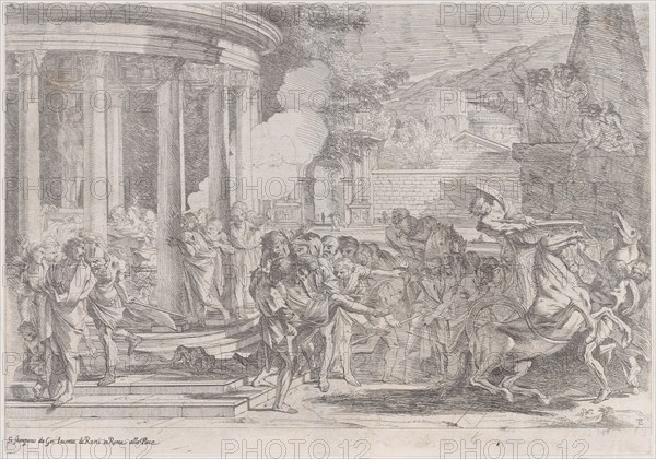 Sinorix carried from the temple of Artemis trying to escape the effects of the poisoning, ca. 1640.