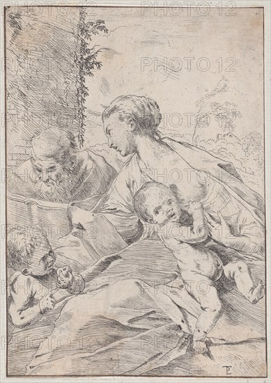 The Holy Family with the infant Saint John holding an apple, ca. 1630.