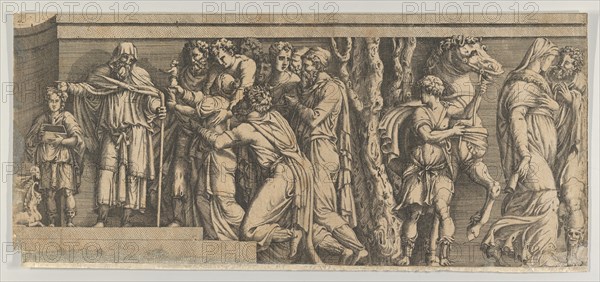 Statue of Niobe and her Worshippers, with Apollo and Diana and other Figures, 1543-47.