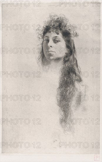 Head of a Girl with Long Hair,.n.d.