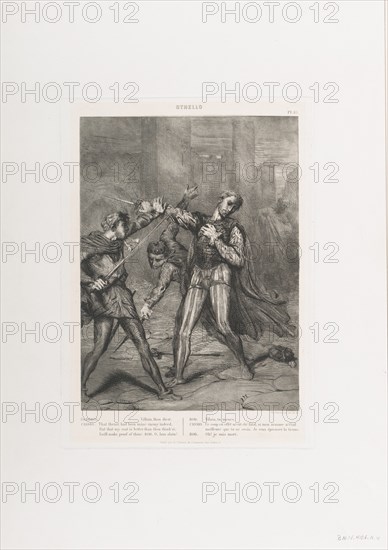 Villain, thou diest: plate 10 from Othello (Act 5, Scene 1), etched 1844, reprinted 1900.