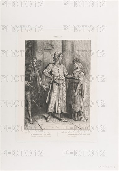 Honest Iago, my Desdemona must I leave to thee: plate 4 from Othello (Act 1, Scene 3), etched 1844, reprinted 1900.