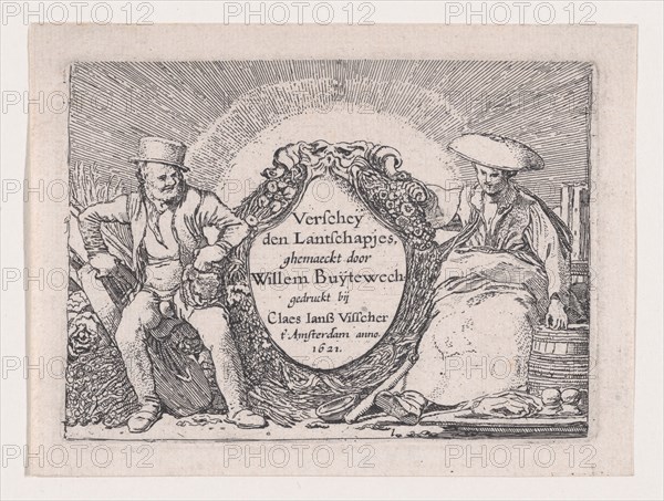 Titlepage, from Verscheyden Landtschapjes (Various Little Landscapes), Plate 1, ca. 1616.