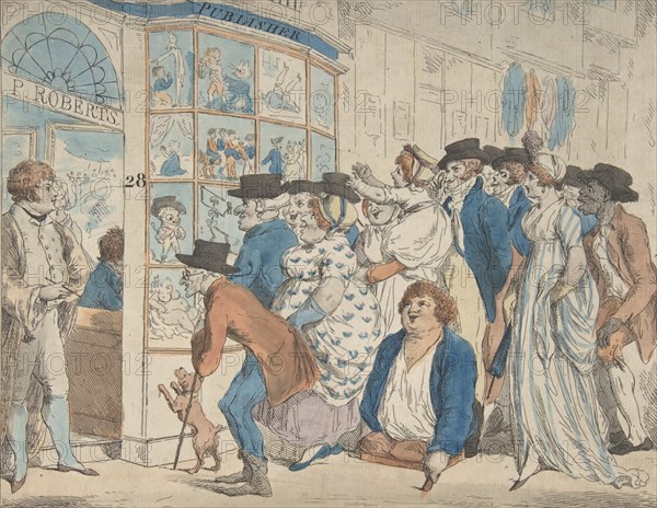 Caricature Shop of Piercy Roberts, 28 Middle Row, Holborn, 1801.