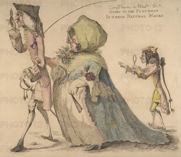 Long Thomas and Mad-le G-d Going to the Pantheon in Their Natural Masks, May 1, 1773.