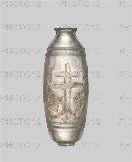 Rock Crystal Flask with Cross, Byzantine, 10th-12th century. Evocation of Golgotha where Christ was crucified