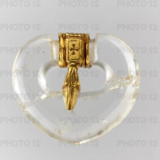 Rock Crystal Belt Buckle, East German (buckle), Byzantine (tongue), ca. 500 (buckle), 500-600 (tongue).