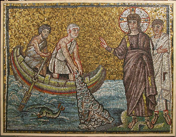 Miraculous Draught of Fishes, Byzantine, early 20th century (original dated early 6th century).