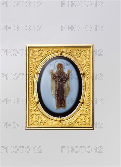 Cameo of the Virgin and Child, Byzantine, ca. 1050-1100 (cameo); ca. 1800 (frame). Frame made by Adrien Jean Maximilien Vachette.
