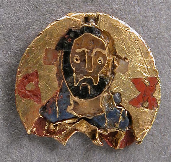 Medallion with Christ, Byzantine, 11th century.