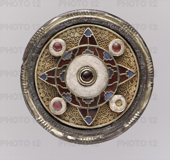 Disk Brooch, Anglo-Saxon, early 600s.