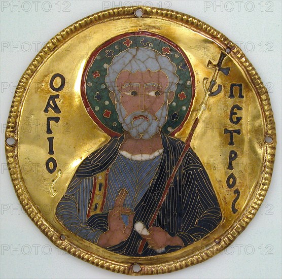 Medallion with Saint Peter from an Icon Frame, Byzantine, ca. 1100.
