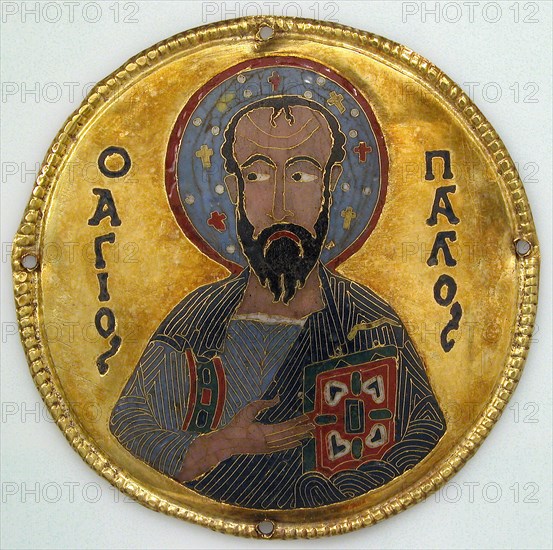 Medallion with Saint Paul from an Icon Frame, Byzantine, ca. 1100.