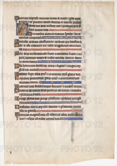 Manuscript Leaf from a Royal Psalter, British, 13th century.