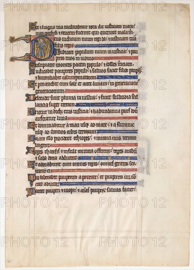 Manuscript Leaf from a Royal Psalter, British, 13th century.