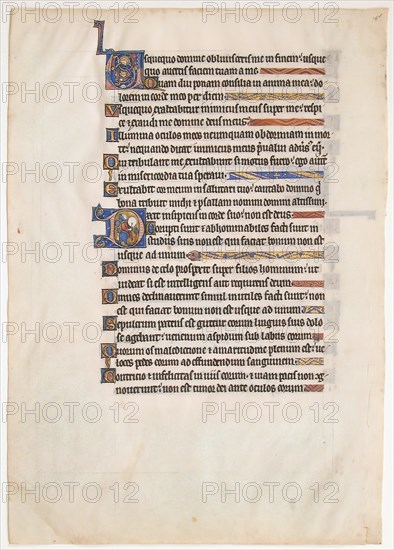 Manuscript Leaf from a Royal Psalter, British, 13th century.