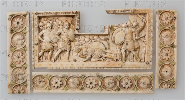 Panel from an Ivory Casket with Scenes of the Story of Joshua, Byzantine, 900-1000.