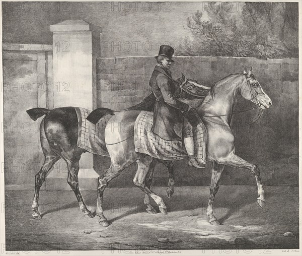Two Horses Exercised by a Jockey, 1822.