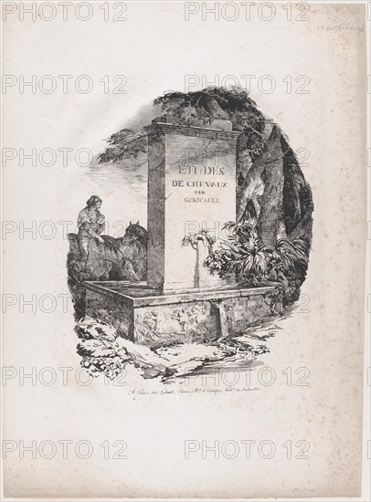 Watering Trough, Title Page of "Studies of Horses" (Etudes de Chevaux), 1822.