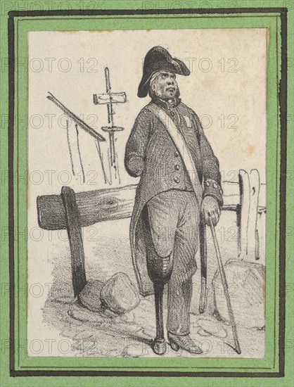 Soldier with a pegleg, mid-19th century.