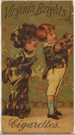 From the Girls and Children series (N64) promoting Virginia Brights Cigarettes for Allen & Ginter brand tobacco products, 1886.