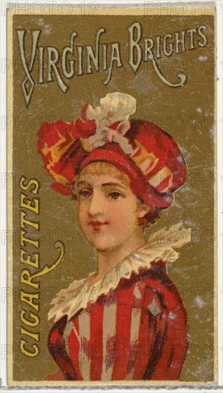 From the Girls and Children series (N64) promoting Virginia Brights Cigarettes for Allen & Ginter brand tobacco products, 1886.