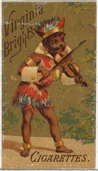 From the Girls and Children series (N64) promoting Virginia Brights Cigarettes for Allen & Ginter brand tobacco products, 1886.