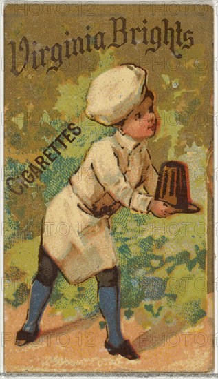 From the Girls and Children series (N64) promoting Virginia Brights Cigarettes for Allen & Ginter brand tobacco products, 1886.