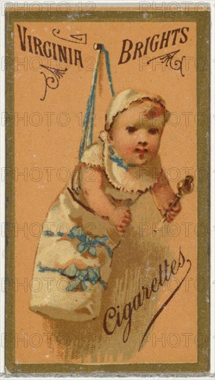 From the Girls and Children series (N64) promoting Virginia Brights Cigarettes for Allen & Ginter brand tobacco products, 1886.