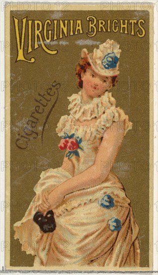 From the Girls and Children series (N64) promoting Virginia Brights Cigarettes for Allen & Ginter brand tobacco products, 1886.