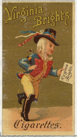 From the Girls and Children series (N64) promoting Virginia Brights Cigarettes for Allen & Ginter brand tobacco products, 1886.