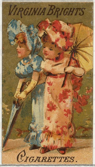 From the Girls and Children series (N64) promoting Virginia Brights Cigarettes for Allen & Ginter brand tobacco products, 1886.