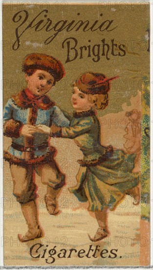 From the Girls and Children series (N64) promoting Virginia Brights Cigarettes for Allen & Ginter brand tobacco products, 1886.