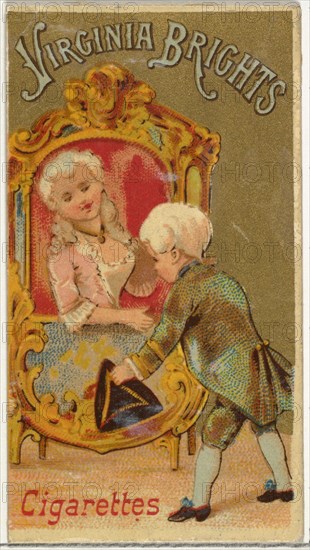 From the Girls and Children series (N64) promoting Virginia Brights Cigarettes for Allen & Ginter brand tobacco products, 1886.