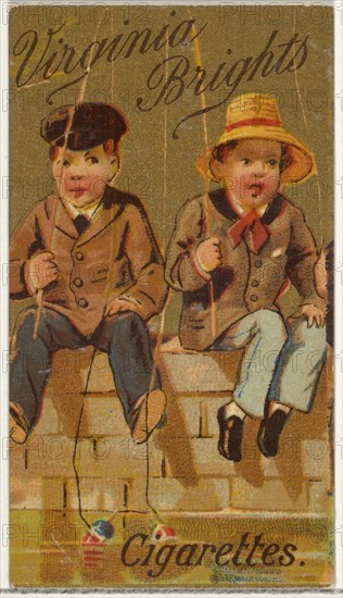 From the Girls and Children series (N64) promoting Virginia Brights Cigarettes for Allen & Ginter brand tobacco products, 1886.