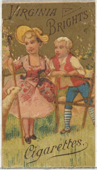 From the Girls and Children series (N64) promoting Virginia Brights Cigarettes for Allen & Ginter brand tobacco products, 1886.