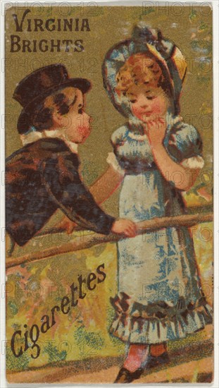 From the Girls and Children series (N64) promoting Virginia Brights Cigarettes for Allen & Ginter brand tobacco products, 1886.