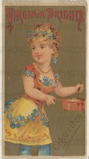 From the Girls and Children series (N64) promoting Virginia Brights Cigarettes for Allen & Ginter brand tobacco products, 1886.