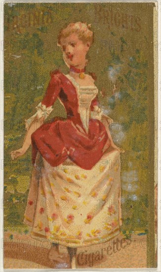 From the Girls and Children series (N64) promoting Virginia Brights Cigarettes for Allen & Ginter brand tobacco products, 1886.