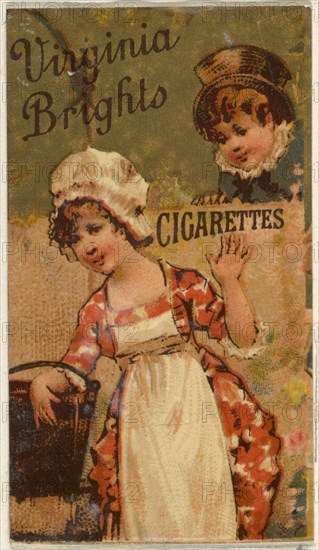 From the Girls and Children series (N64) promoting Virginia Brights Cigarettes for Allen & Ginter brand tobacco products, 1886.