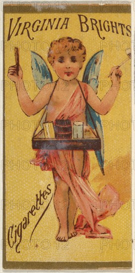 From the Girls and Children series (N64) promoting Virginia Brights Cigarettes for Allen & Ginter brand tobacco products, 1886.